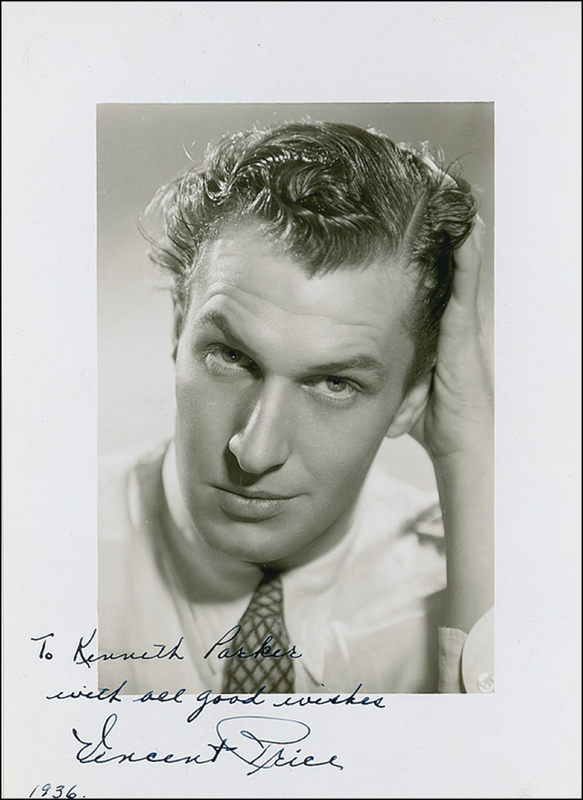 Lot 1279 Vincent Price Signed Photograph