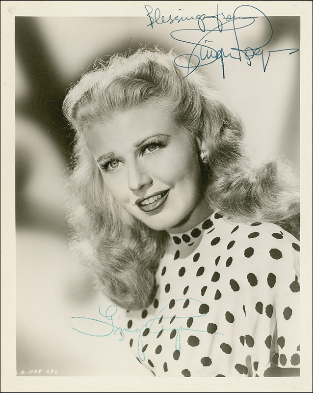 Lot 1305 Ginger Rogers Signed Photograph