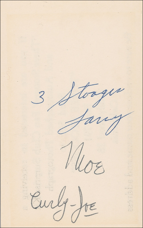 Lot 1371 Three Stooges Signature