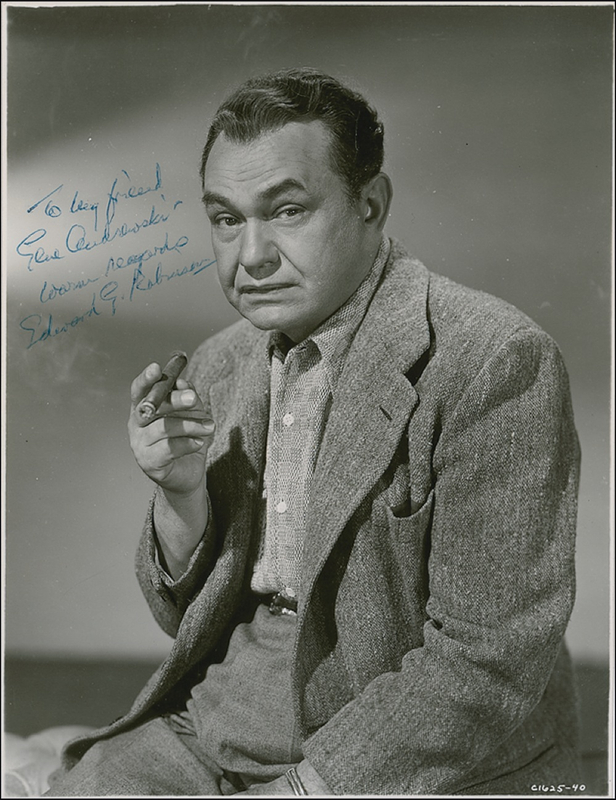Lot 1301 Edward G. Robinson Signed Photograph