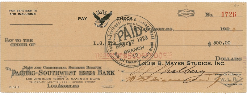 Lot 1367 Irving Thalberg and Louis B. Mayer Group Lot