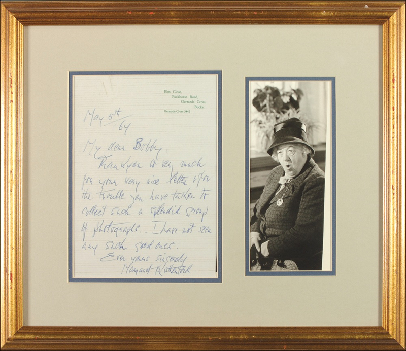 Lot 1307 Margaret Rutherford Handwritten Letter Signed