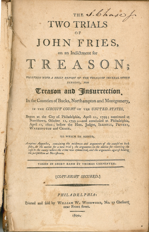Lot 202 Declaration of Independence: Samuel Chas: Annotating a published account of the case that led to his impeachment