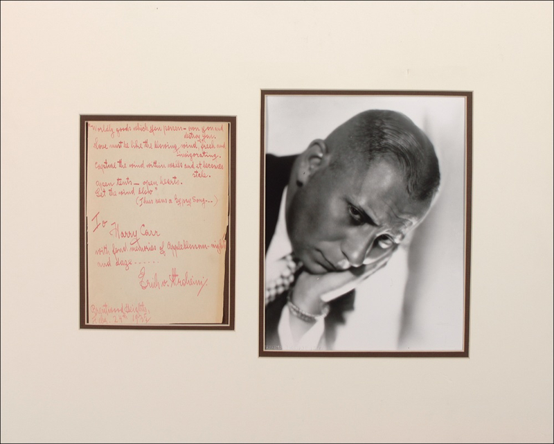 Lot 1353 Erich von Stroheim Signed Quote