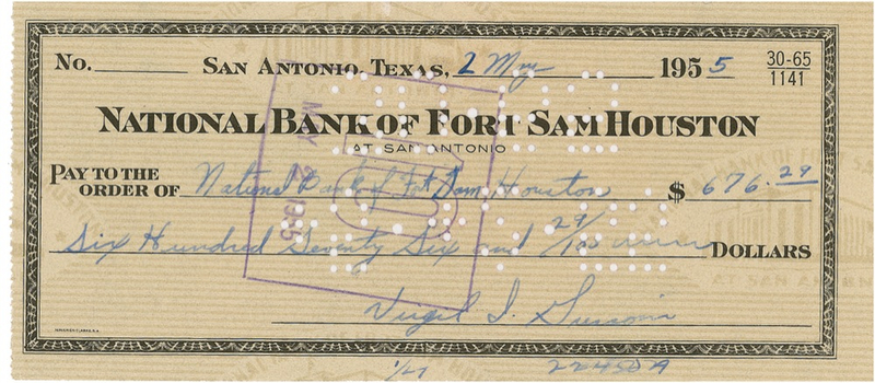 Lot 435 Gus Grissom Check