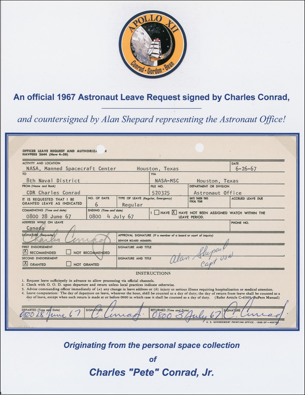 Lot 427 Conrad and Alan Shepard Signed Document