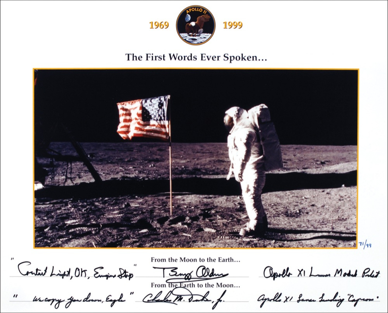 Lot 406 Apollo 11: Aldrin and Duke Signed Photograph