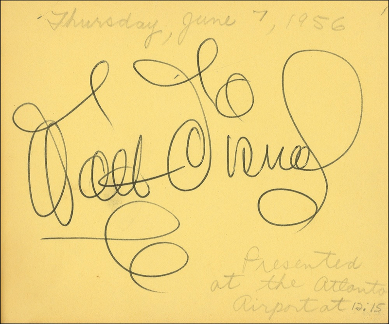 Lot 625 Walt Disney: Sign of the South: A superb Disney signature with photo documentation from the original recipient
