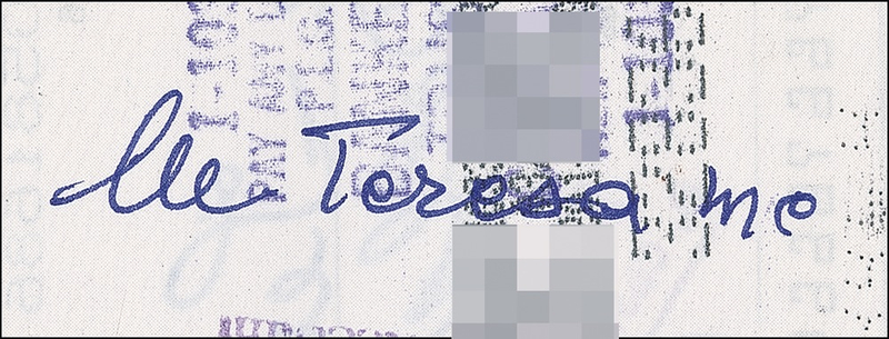 Lot 285 Mother Teresa Check