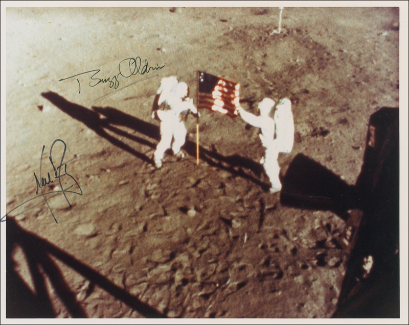 Lot 417 Neil Armstrong and Buzz Aldrin Signed Photograph