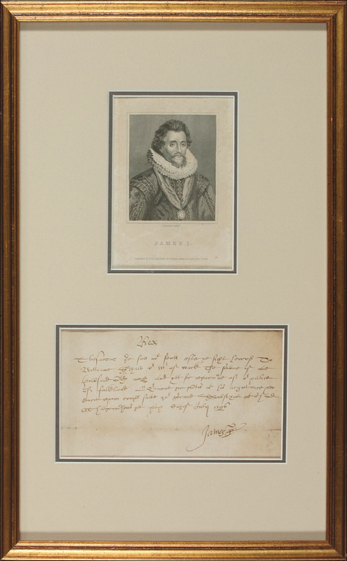 Lot 256 James I: Signing an official 1596 document