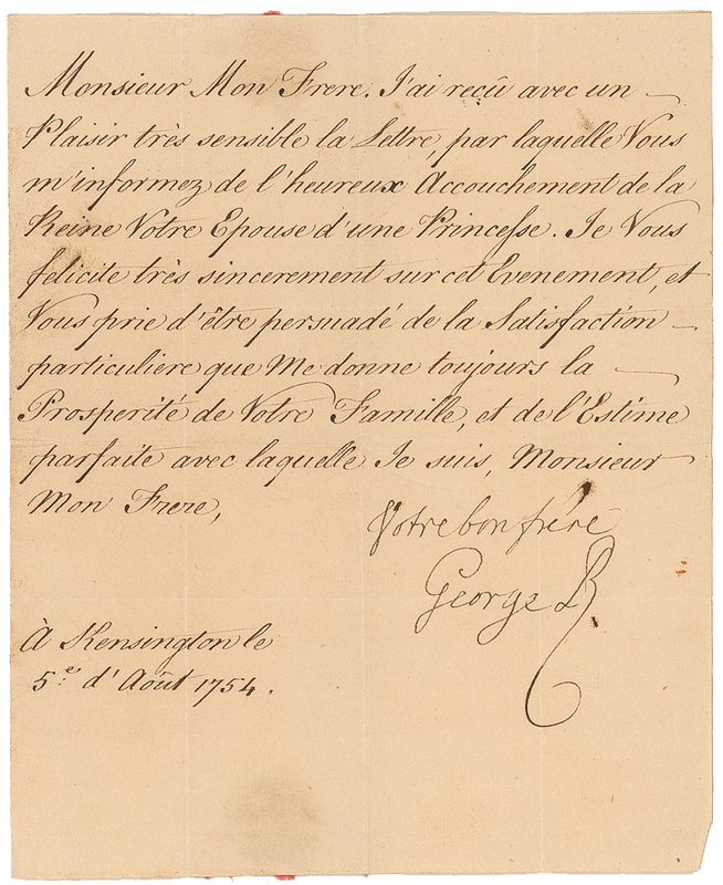 Lot 233 George II Signed Letter