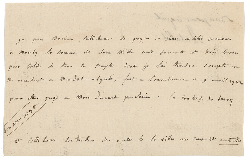 Lot 209 Marie du Barry Signed Document