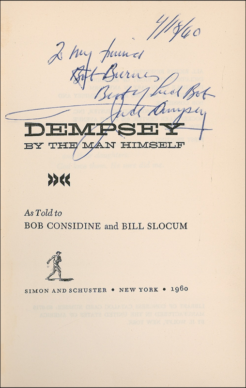 Lot 1459 Jack Dempsey Book