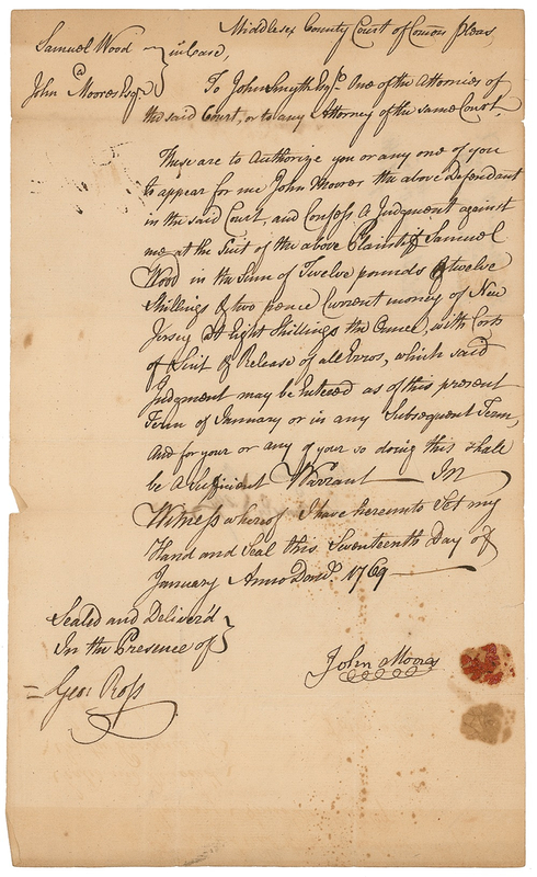 Lot 199 Declaration of Independence: George Ross Signed Document