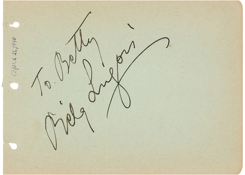 Lot 1207 Béla Lugosi Signature