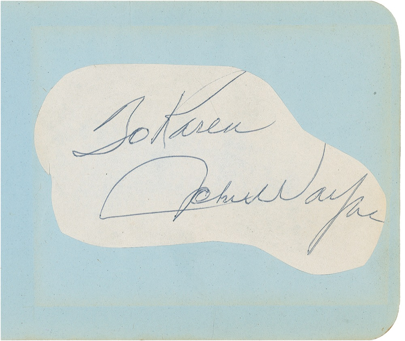 Lot 1394 John Wayne Signature