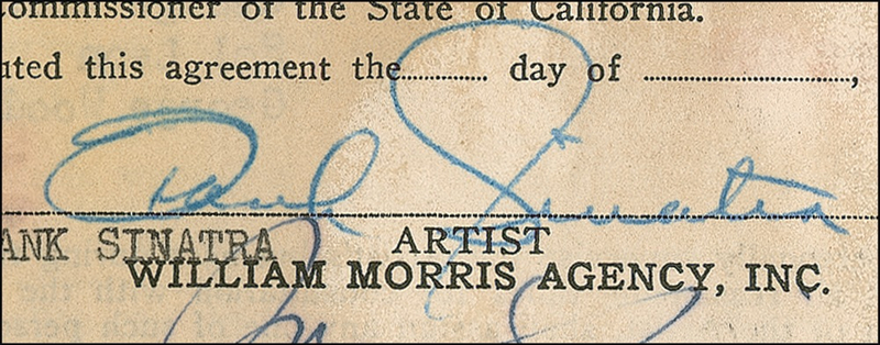 Lot 878 Frank Sinatra Signed Document