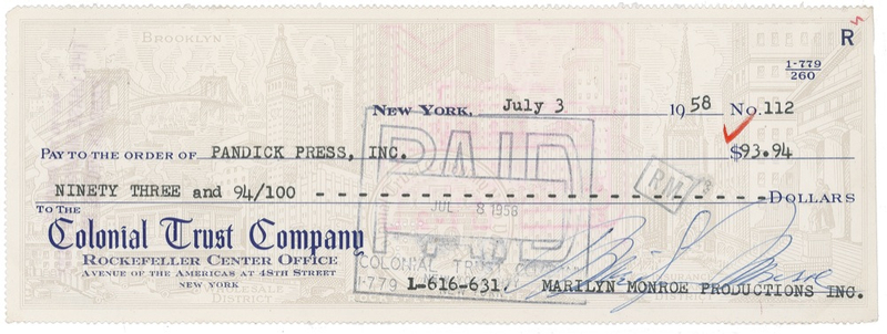 Lot 1236 Marilyn Monroe: In the year of Some Like It Hot