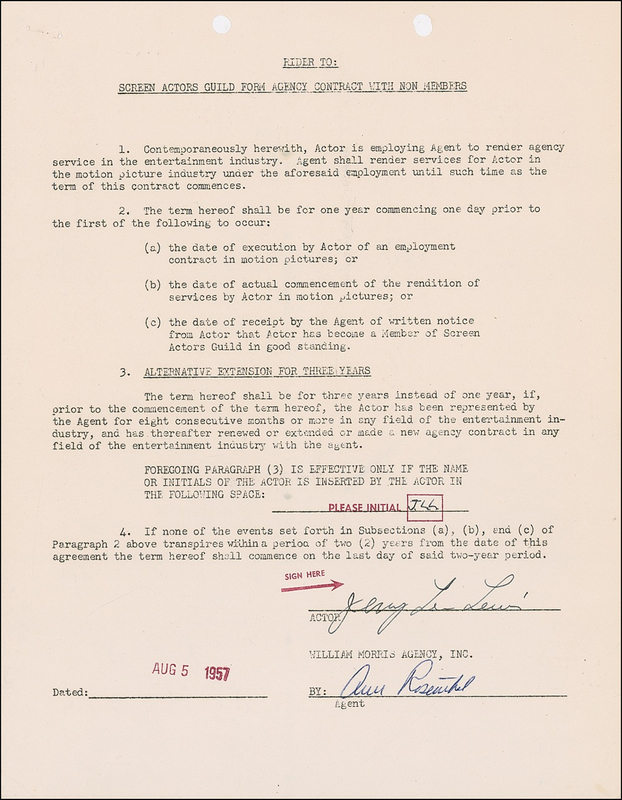 Lot 798 Jerry Lee Lewis Signed Document