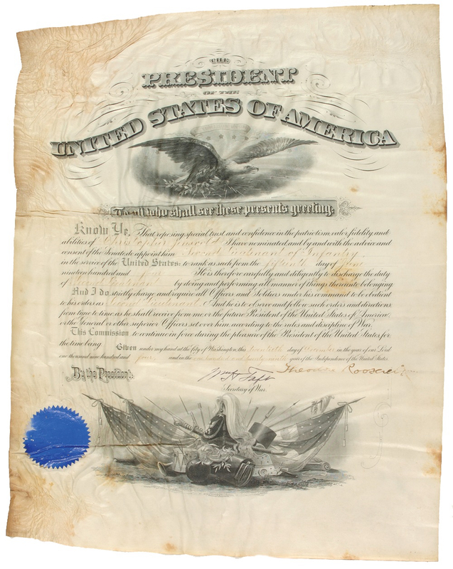 Lot 133 Theodore Roosevelt and William H. Taft Signed Document