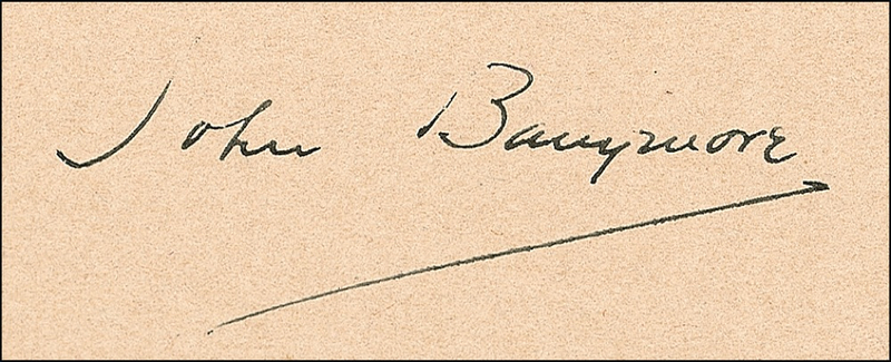 Lot 973 John Barrymore Signature