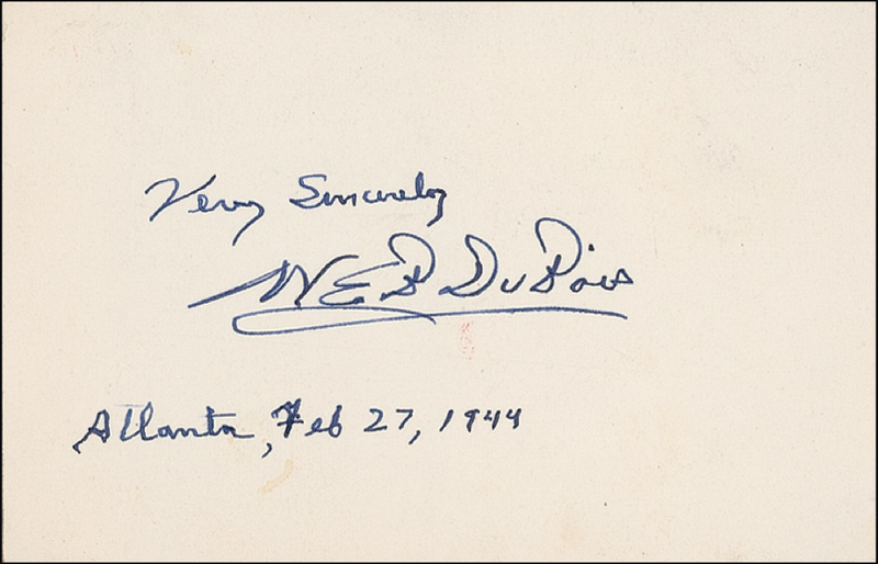 Lot 502 W. E. B. DuBois Signature