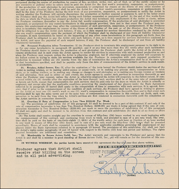 Lot 950 Evelyn Ankers Signed Document