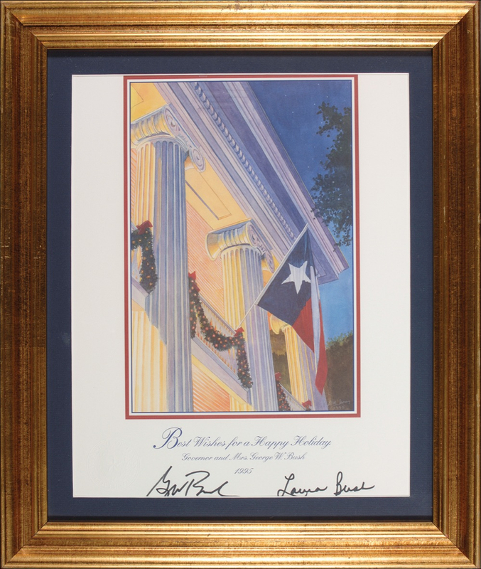 Lot 21 George and Laura Bush Christmas Card