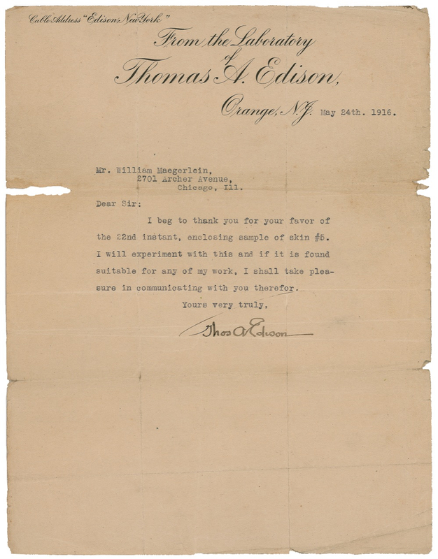 Lot 215 Thomas Edison Typed Letter Signed