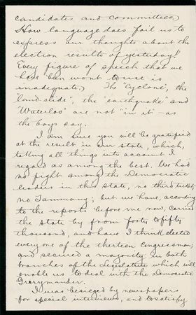 Lot #71 Benjamin Harrison: ?YOUR VOTE WILL BE HISTORICAL?: HARRISON heartily congratulates his former VP, LEVI P. MORTON, on his election to the New York governor?s seat - Image 2