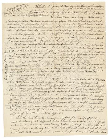 Lot #477 George Catlin: ?A full & complete pictorial history of a numerous and interesting race of human beings rapidly sinking into oblivion?: CATLIN petitions Congress for financial support of his monumental Indian Gallery - Image 2