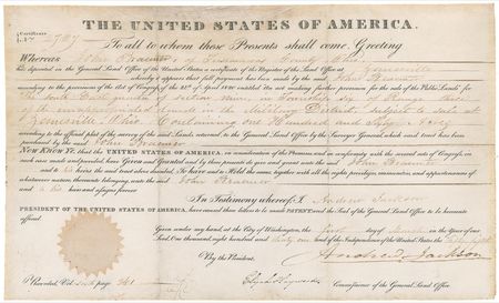 Lot #80 Andrew Jackson Signed Document - Image 1