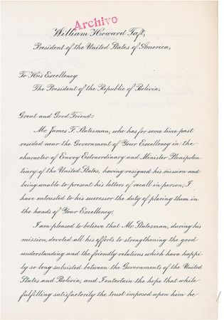 Lot #147 William H. Taft Signed Letter - Image 1