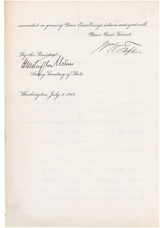 Lot #147 William H. Taft Signed Letter - Image 2