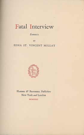 Lot #550 Edna St. Vincent Millay Book - Image 2