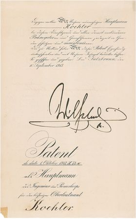 Lot #343 Wilhelm II Signed Document - Image 2