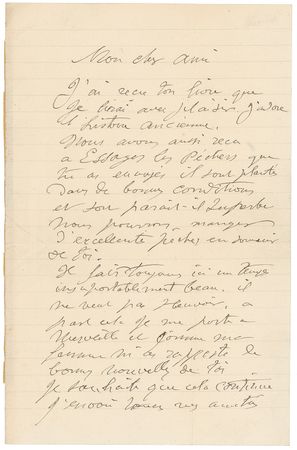 Lot #575 Pierre-Auguste Renoir Handwritten Letter Signed - Image 1