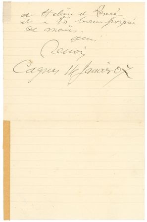 Lot #575 Pierre-Auguste Renoir Handwritten Letter Signed - Image 2