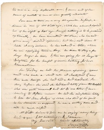 Lot #340 James Watt Handwritten Letter Signed - Image 2
