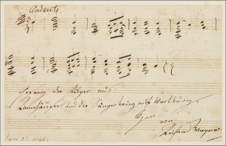 Lot #908 Richard Wagner Signed Musical Quote - Image 2