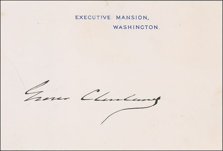 Lot #29 Grover Cleveland White House Card