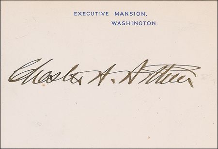 Lot #12 Chester A. Arthur White House Card