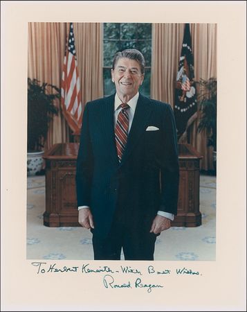 Lot #129 Ronald Reagan Signed Photograph - Image 1