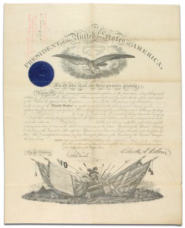 Lot #13 Chester A. Arthur: Promoting an officer
