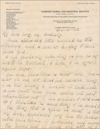 Lot #185 George Washington Carver: ?The ?Golden Rule? if lived will settle all of our difficulties? - Image 1