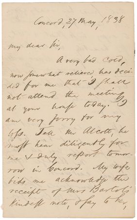 Lot #505 Ralph Waldo Emerson: Writing to a close friend months before his famous “Divinity School Address” - Image 1