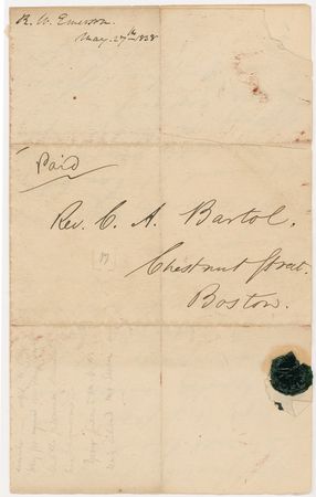 Lot #505 Ralph Waldo Emerson: Writing to a close friend months before his famous “Divinity School Address” - Image 3