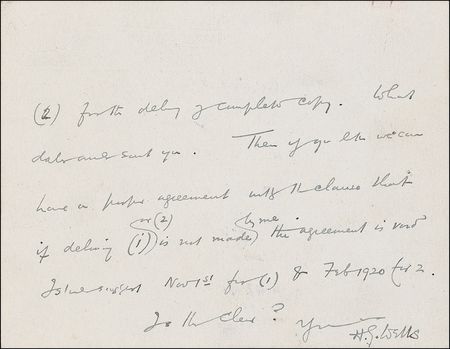 Lot #613 H. G. Wells Handwritten Letter Signed - Image 2