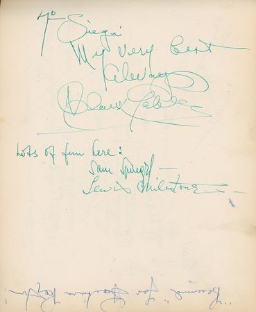 Lot #932 A Night on the Town: LONDON AT NIGHT: Over 350 celebrities sign for London nightclub owner Siegi Sessler, including: Bogart, Wayne, Taylor, Hepburn, Chaplin, DiMaggio, and Sinatra - Image 10